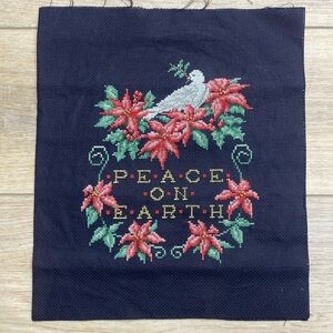Completed Peace‎ On Earth Dove Cross Stitch embroidery Art